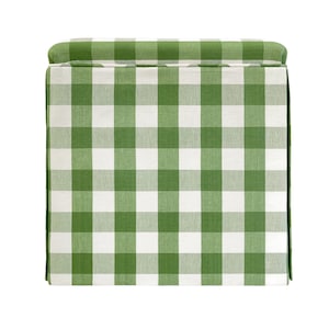The Skirted Ottoman : Charleston Check | upholstered bench | upholstered ottoman | upholstered stool |