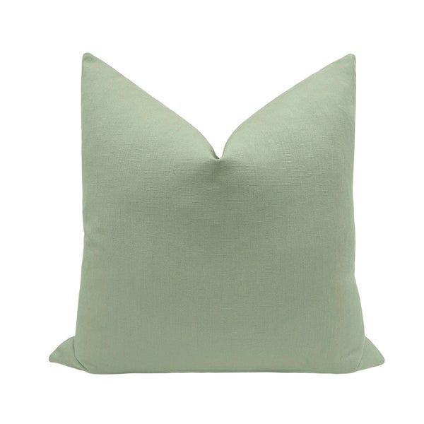 Classic Linen // Eucalyptus pillow  | green linen | bedroom and home decor | green |