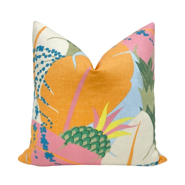 Ananas // Tropical Pillow |  Schumacher linen | Tropical print | designer pillow|