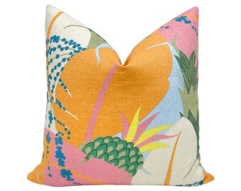 Ananas // Tropical Pillow |  Schumacher linen | Tropical print | designer pillow|