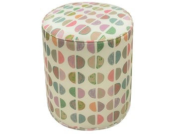 The Tight Round Ottoman : Mims // Multi | Lulie Wallace round stool | upholstered ottoman | upholstered stool |