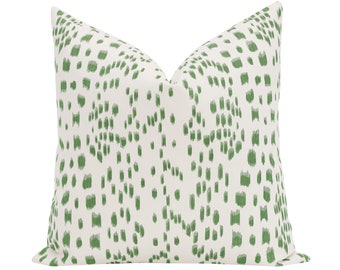 Les Touches // Green | Brunschwig & Fils | green neutral print | cotton throw pillow |