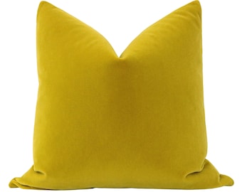 Mohair Velvet // Chartreuse Pillow  | green velvet pillow | mohair velvet pillow | bright green throw pillow |