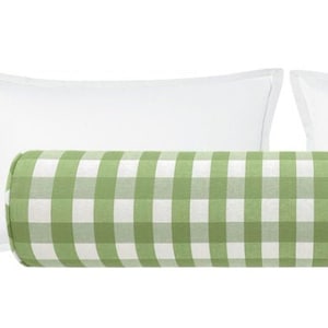 The Bolster : Charleston Check // Clover | buffalo check | kids room | green buffalo bolster |