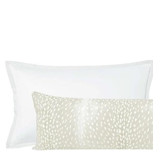 The XL Lumbar : Antelope Linen Print // Cashmere | linen pillow | beige pillow | bedroom decor |