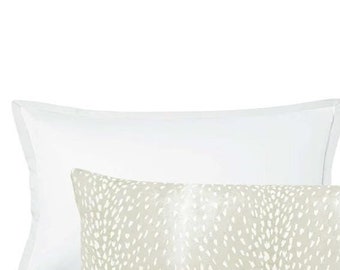 The XL Lumbar : Antelope Linen Print // Ivory | linen pillow | beige pillow | bedroom decor |