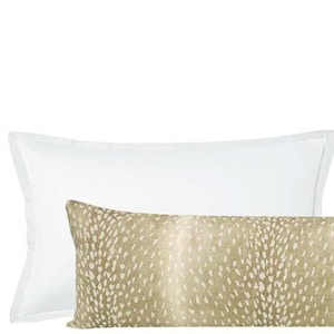 The XL Lumbar : Antelope Linen Print // Natural | linen pillow | beige long pillow | bedroom decor |