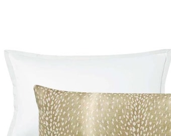 The XL Lumbar : Antelope Linen Print // Natural | linen pillow | beige long pillow | bedroom decor |