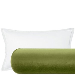 The Bolster : Faux Silk Velvet // Olive | solid velvet | green velvet | bedroom + home decor |