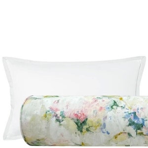The Bolster : Watercolor Floral  // Powder Blue | floral print | bolster pillow | bed decor |