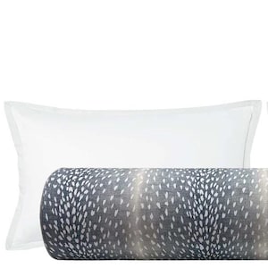 The Bolster : Antelope Linen Print // Navy | bed decor | navy animal print | navy bolster | roll pillow |