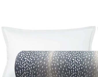 The Bolster : Antelope Linen Print // Navy Blue | bed decor | navy animal print | navy bolster | roll pillow |