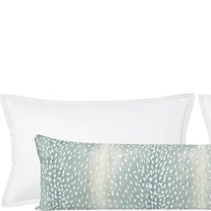 The XL Lumbar : Antelope Linen Print // Spa Blue | linen pillow | blue pillow | bedroom decor |