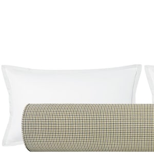 The Bolster : Scottie // Clover | woven bolster | green bolster | roll pillow | houndstooth
