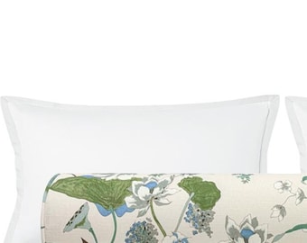 The Bolster : Waterlily // Powder Blue | bed decor | floral print | chinoiserie floral |