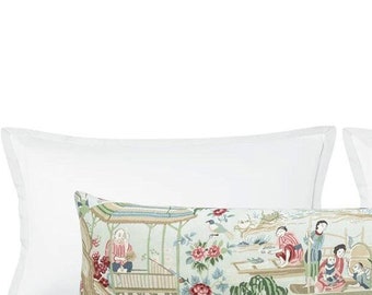 Schumacher - Yangtze River in Aqua - Pillow Cover Designer Fabric ...