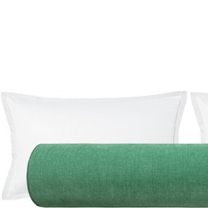 The Bolster : Signature Chenille // Jade | green bolster pillow | bedroom decor | designer velvet |