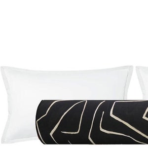 Kelly Wearstler Graffito // Onyx + Beige Bolster | Lee Jofa | roll pillow | modern + abstract |