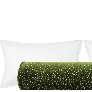 The Bolster : Antelope Cut Velvet // Olive | green bolster pillow | bedroom decor | designer velvet |