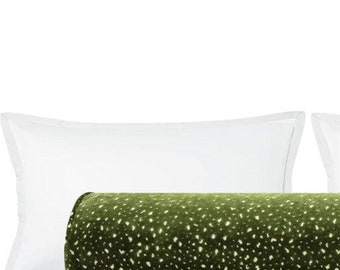 The Bolster : Antelope Cut Velvet // Olive | green bolster pillow | bedroom decor | designer velvet |