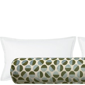 The Bolster : Brooklyn Cut Velvet Velvet // Spa Blue | Blue and Green bolster pillow | bedroom decor | designer velvet |