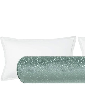 The Bolster : Antelope Cut Velvet // Turkish Blue | blue bolster pillow | bedroom decor | designer velvet | roll pillow