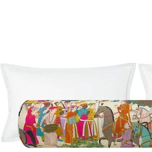 Manuel Canovas Dara // Turquoise Bolster | designer fabric | chinois print | multi colored bolster |