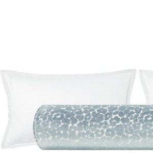 The Bolster : Leopard Cut Velvet // Cerulean Blue | cut velvet | bed decor | blue bolster |