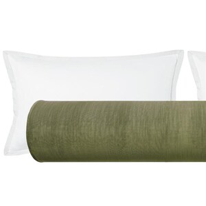 The Bolster : Strie Velvet // Spanish Moss | velvet bolster | green velvet | bedroom + home decor |
