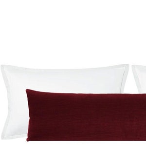 The XL Lumbar : Strie Velvet // Currant | strie throw pillow | velvet pillow | designer pillow | red body pillow