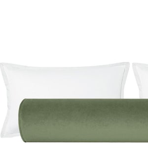 The Bolster : Society Velvet // Eucalyptus | solid velvet | bed decor | green velvet |