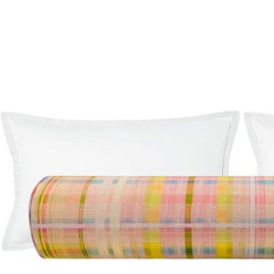 Anna Spiro Tattie // Multi Bolster | plaid print | bedroom decor | Flamestitch & Check |