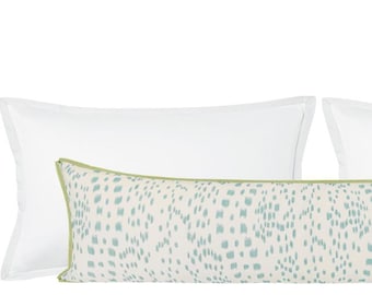 Brunschwig & Fils Les Touches // Pool with Butterfly Flange XL Lumbar | blue pillow | Flamestitch | bedroom decor |