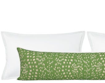 Brunschwig & Fils Les Touches Reverse // Leaf with Butterfly Flange XL Lumbar | animal pillow | designer | bedroom decor |