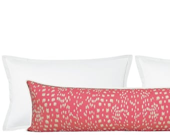 Brunschwig & Fils Les Touches Reverse // Pink with Butterfly Flange XL Lumbar | animal pillow | designer | bedroom decor |