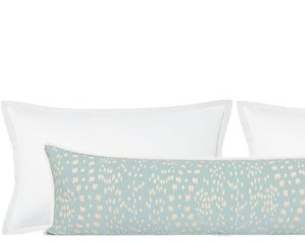 Brunschwig & Fils Les Touches Reverse // Mist with Butterfly Flange XL Lumbar | animal pillow | designer | bedroom decor |
