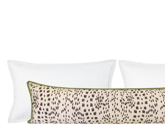 Brunschwig & Fils Les Touches // Black with Butterfly Flange XL Lumbar | black pillow | Flamestitch | bedroom decor |