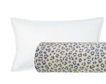 The Bolster Leopard Linen Print Grey Animal Print Etsy