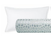The Bolster Faux Silk Safari Mist bolster pillow bed decor faux silk print silk bolster soft blue pillow