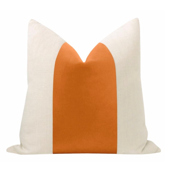 Orange Linen Pillow Etsy