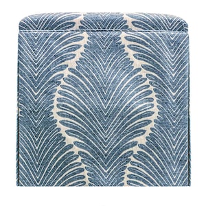 The Skirted Ottoman : Musgrove Chenille // Sapphire | upholstered bench | upholstered ottoman | upholstered stool |