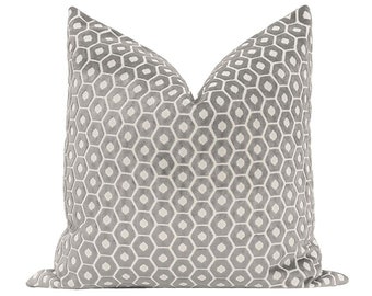 Paloma Cut Velvet // Grey pillow  | cut velvet | designer velvet pillow | bedroom + home decor |