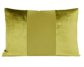 The Little Lumbar Monochromatic Faux Silk Velvet Chartreuse color block velvet silk throw pillow designer pillow