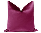 Faux Silk Velvet Magenta Pillow COVER ONLY magenta velvet pillow pink pillow pink throw pillow designer velvet pillow