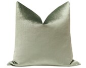 Faux Silk Velvet Pistachio Pillow COVER ONLY light green velvet pillow green pillow light green throw pillow green velvet pillow