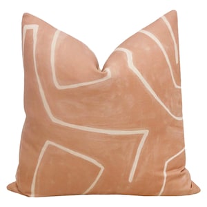 Kelly Wearstler Graffito // Salmon + Cream Pillow  | Lee Jofa | throw pillow | abstract pattern |