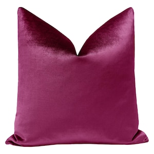 Faux Silk Velvet // Magenta Pillow  | magenta velvet pillow | bright pink pillow | pink throw pillow |
