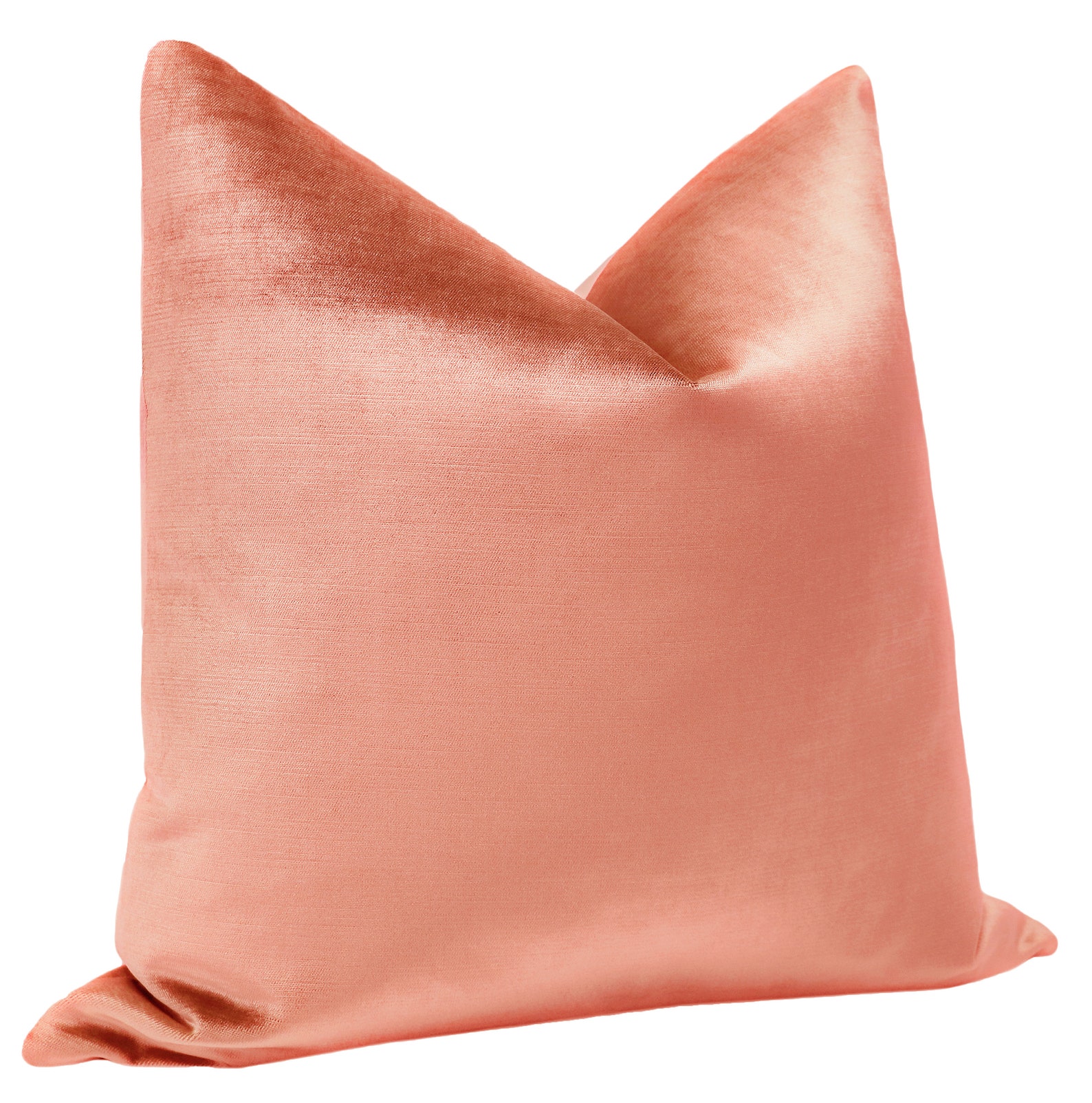 Faux Silk Velvet // Coral Pillow COVER Only Peach Velvet Etsy