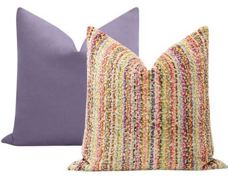 Classic Linen // Wisteria Pillow COVER ONLY Bright Purple Etsy