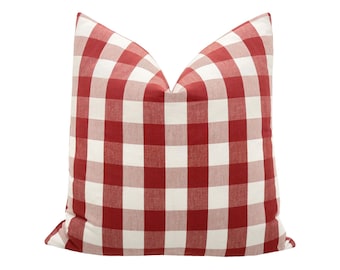 Charleston Check // Apple Red | Buffalo Check | kids room | red throw pillow |